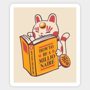 Maneki-Neko How to be a Millionaire Cat by Tobe Fonseca Sticker